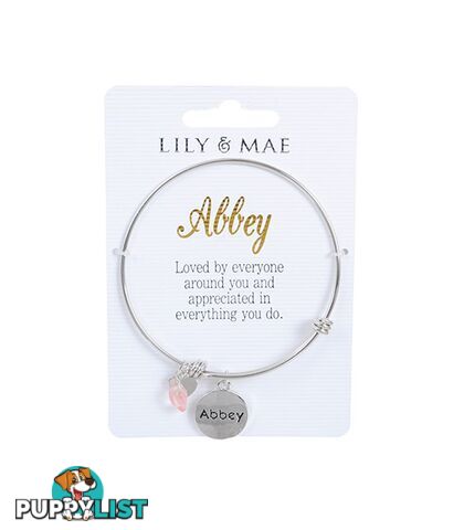 Personalised Bangle with Silver Charm â Abbey