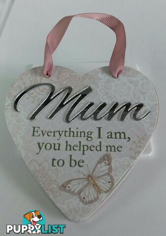 Reflective Words â Mum Sentiment Heart Hanger