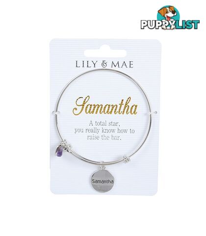 Personalised Bangle with Charm â Samantha