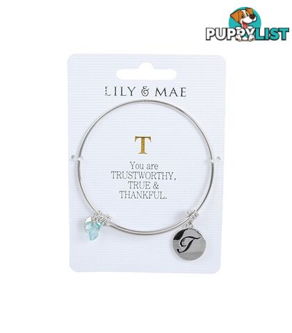 Personalised Bangle with Silver Charm â T