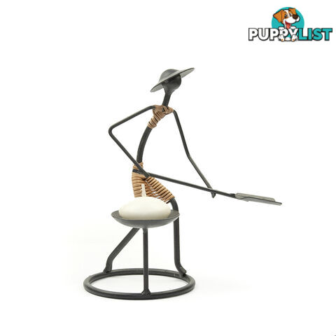 Stick Figure Candle Holder - Shovel