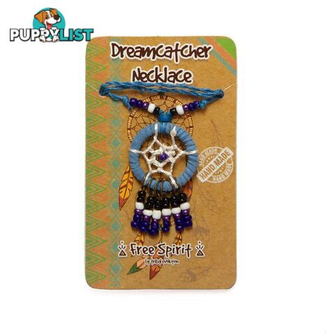 Handmade Dreamcatcher Necklace Blue