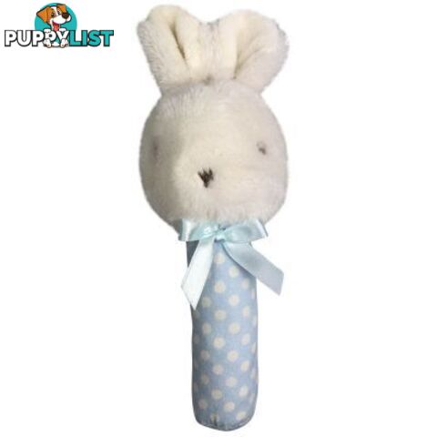 ES Kids - Fluffy Bunny Stick Rattle - Blue