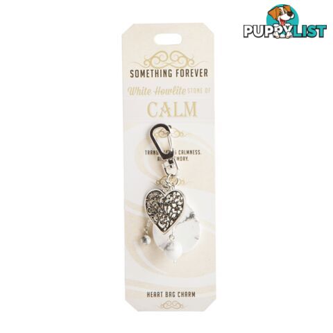 Something Forever â White Howlite Heart Bag Charm â Stone of Calm