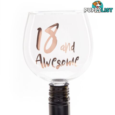 18 and Awesome Tipple Topper Wine Glass