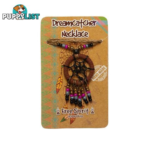 Handmade Dreamcatcher Necklace Brown