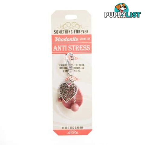 Something Forever â Rhodonite Heart Bag Charm â Stone of Anti Stress - Something Forever - 5099563119736