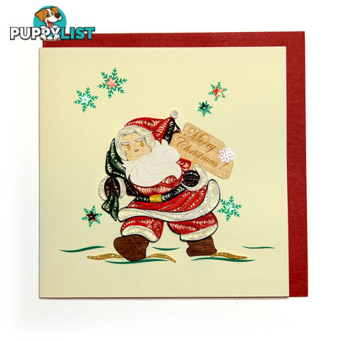 Christmas Quilling Handcrafted Card Santa Claus