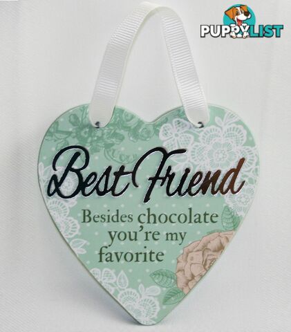 Reflective Words â Best Friend Sentiment Heart Hanger