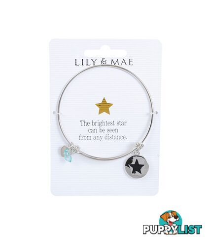 Personalised Bangle with Silver Charm â Star