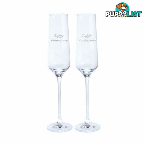 Dartington Crystal Happy Anniversary Flute Pair