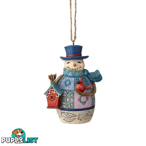 Heartwood Creek - Snowman With Birdhouse Hanging Ornament