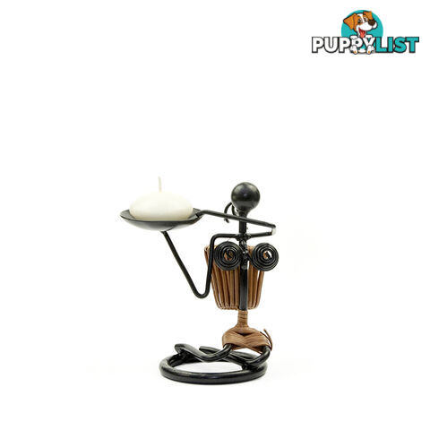 Stick Figure Candle Holder - Sitting Lady