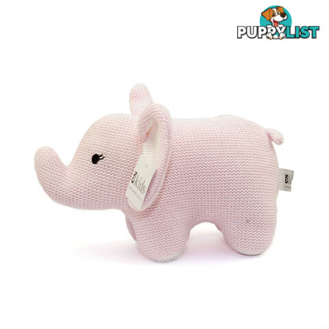 ES Kids - Pink Knitted Elephant Rattle