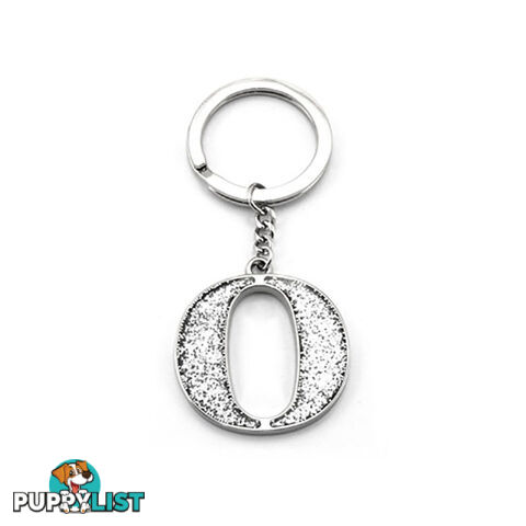 Whitehill Silver Glitter Initial Keyring O