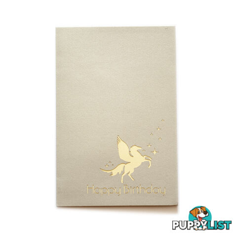 Pop-Up Card - Happy Birthday Unicorn 10 x 15 cm - Duc Quyen - 8935086014608