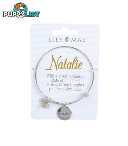 Personalised Bangle with Silver Charm â Natalie