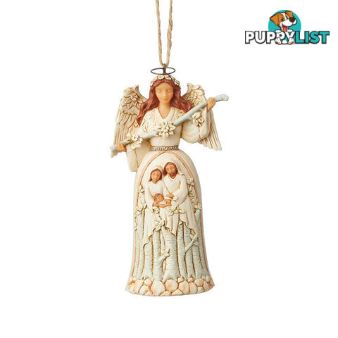 Heartwood Creek White Woodland - Nativity Angel Hanging Ornament - 028399134229