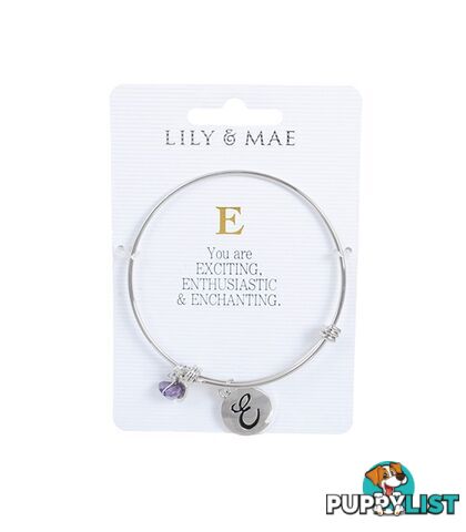 Personalised Bangle with Silver Charm â E