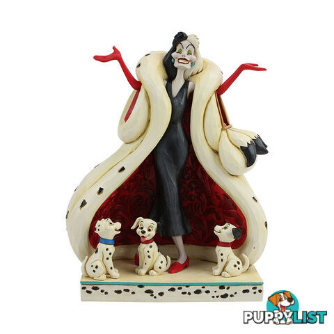 Disney Traditions - Cruella And Puppies Figurine - 028399219353