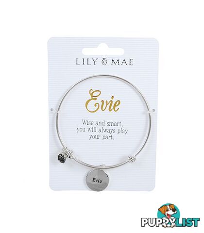 Personalised Bangle with Silver Charm â Evie