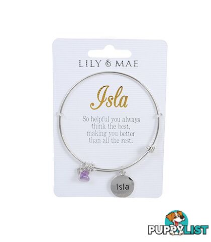 Personalised Bangle with Silver Charm â Isla