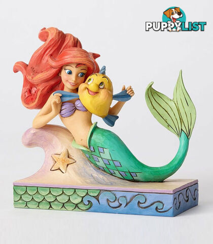 Disney Traditions by Jim Shore - Ariel with Flounder - Fun and Friends Figurine - Disney Traditions - 045544878883