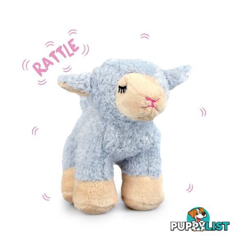 KORIMCO PEEPERS LAMB SOFT TOY WITH RATTLE BNWT WHITE, PINK OR BLUE 15CM Blue