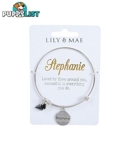 Personalised Bangle with Charm â Stephanie