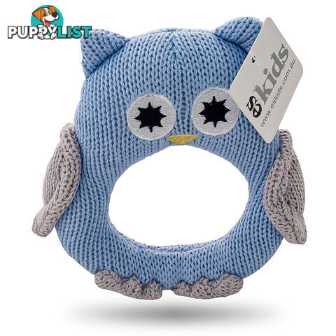 ES Kids - Blue Knitted Owl Ring Rattle