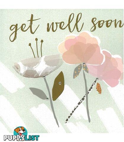 Blush Greeting Card with Gems â Get Well Soon