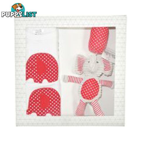 ES Kids - 3Pcs Red Dots Elephant Baby Gift Set