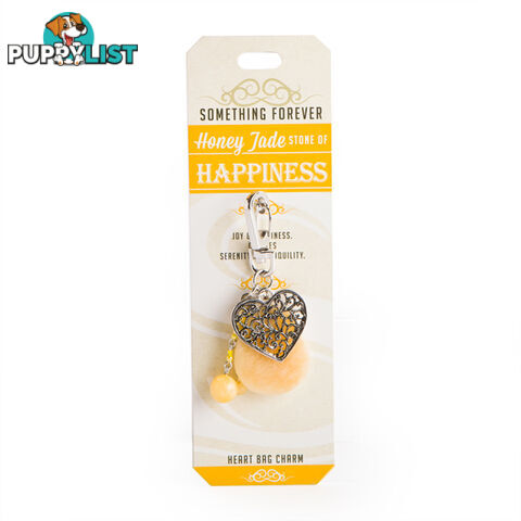 Something Forever â Honey Jade Heart Bag Charmâ Stone of Happiness