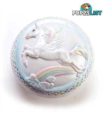 Unicorn Collection - Flying Unicorn with Rainbow Trinket Jewellery Box