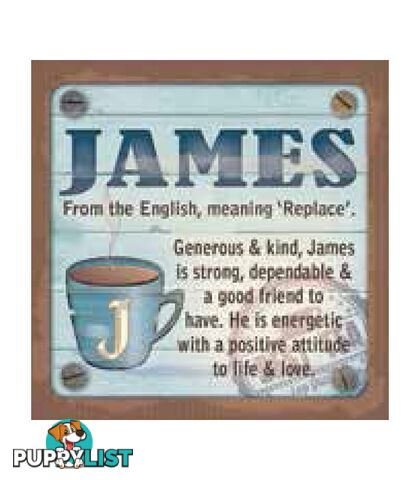 Personalised Cuppa Coasters - James