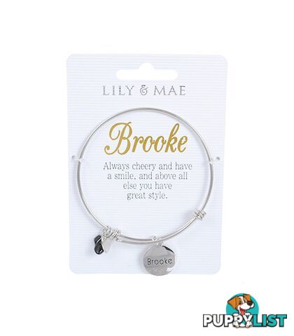 Personalised Bangle with Silver Charm â Brooke