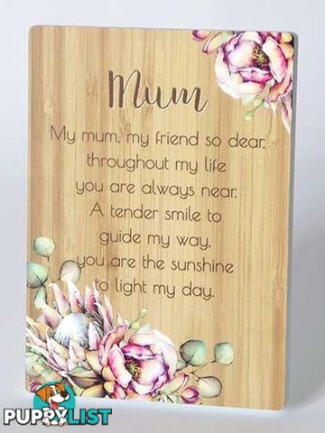 Bunch Of Joy Sentiment Plaque 18x13cm Mum