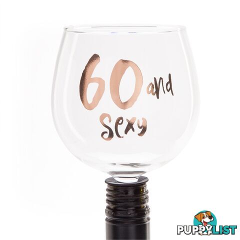 60 and Sexy Tipple Topper Wine Glass