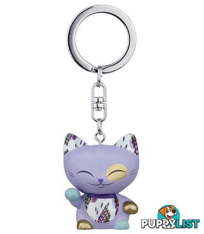 Mani The Lucky Cat Keychain â Dark Lavender