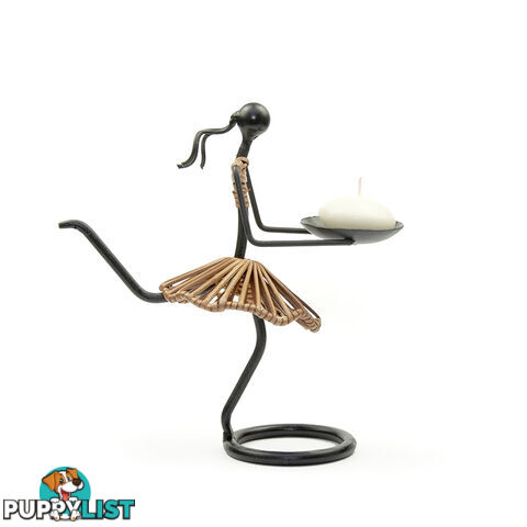 Stick Figure Candle Holder - Dancing Girl