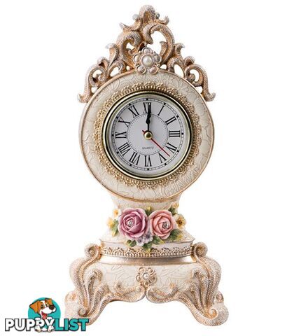 Russell â Resin Floral Small Clock Julia with Diamante