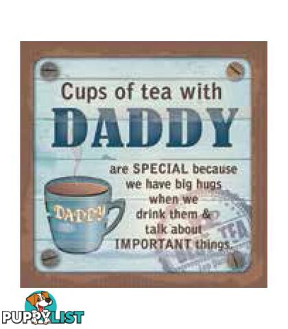 Personalised Cuppa Coasters - Cups of tea with Daddy