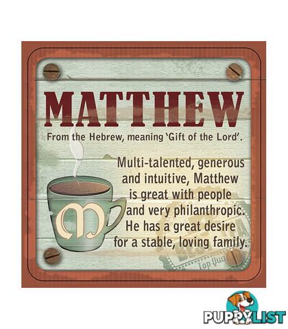 Personalised Cuppa Coasters - Matthew