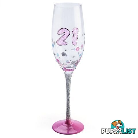 21st Birthday Sparkle Champagne Flute - 9318051118263