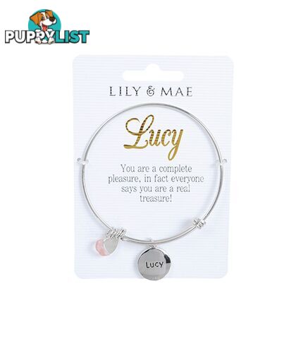 Personalised Bangle with Silver Charm â Lucy