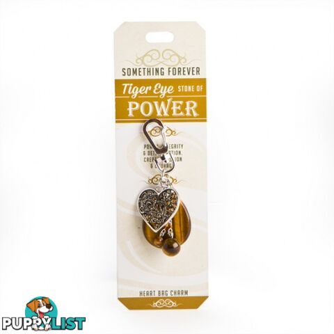 Something Forever â Tiger Eye Heart Bag Charm â Stone of Power