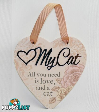 Reflective Words â My Cat Sentiment Heart Hanger