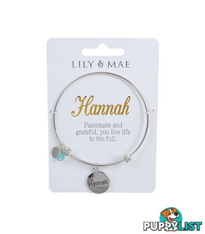 Personalised Bangle with Silver Charm â Hannah