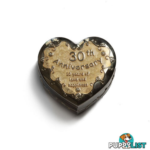 Heart-Shaped 30th Anniversary Trinket Box