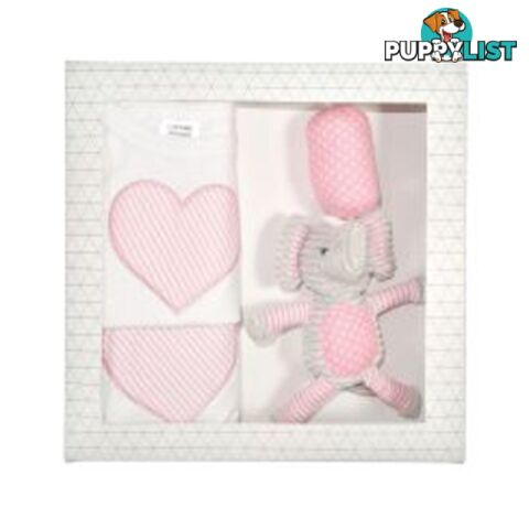 ES Kids - 3Pcs Pink Dots Elephant Baby Gift Set